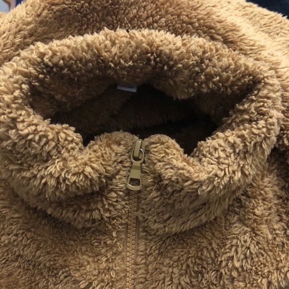 UNIQLO Youth TEDDY Jacket  Mock Neck Brown Size Small - Picture 9 of 11
